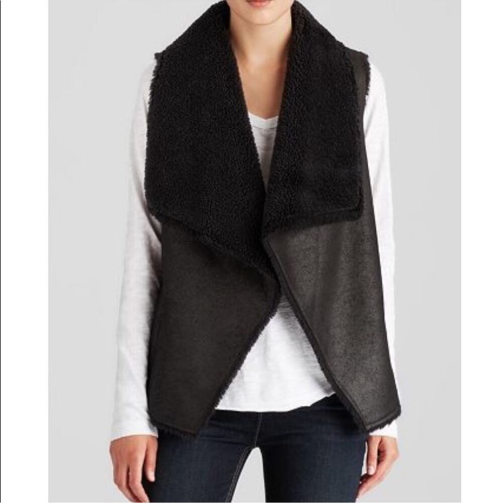Velvet by Graham & Spencer Vest Womens Medium Brown Faux Shearling